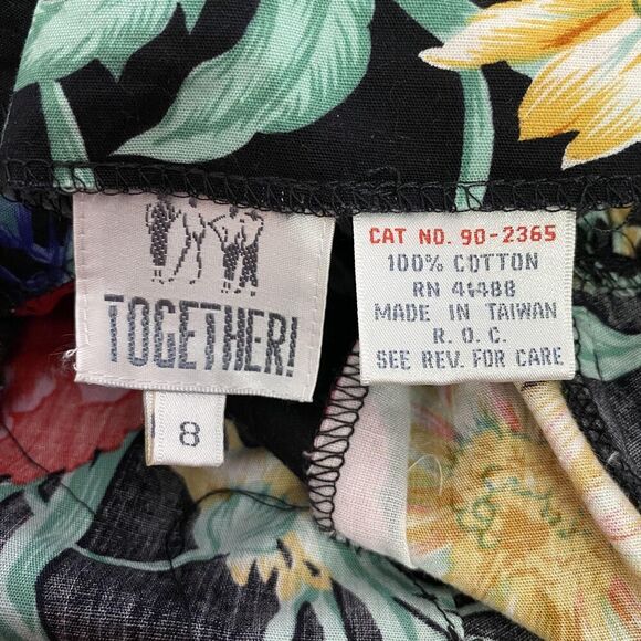 Vintage Together Dress Womens 8 Floral Halter Sundress 90s Retro Summer Casual - Picture 5 of 6